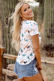 Cactus Print Crew Neck Top