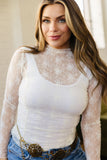 Jet Stream floral Mesh Long Sleeve Top