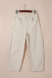 Khaki Stripe Barrel Jeans