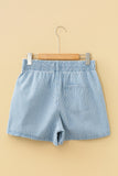 Drawstring Waist Denim Shorts
