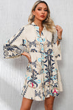 White Tribal Mini Dress