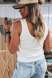 Floral Print Square Neck Sweater Vest