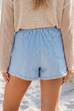 Drawstring Waist Denim Shorts