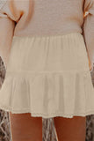 Plus Size Lace Trim Ruffled Shorts