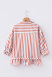 Ruffle Hem Bracelet Sleeve Shirt