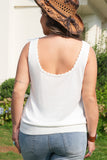 Plus Size Floral Print Square Neck Sweater Vest