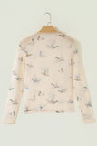 Western Print Mesh High Neck Top