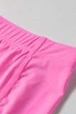 Pink Tunic Tank Dress Athletic Shorts Two Piece Set