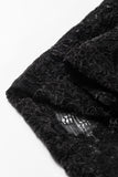 Black Elegant Stand Neck Lace Long Sleeve Top