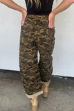 Camouflage Retro Grommet Loose Jeans