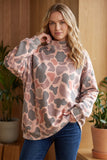 Camouflage mock neck Pullover Sweatshirt