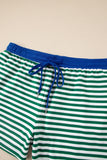 Green Stripe  Plus Size Short Set