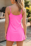 Pink Tunic Tank Dress Athletic Shorts Two Piece Set