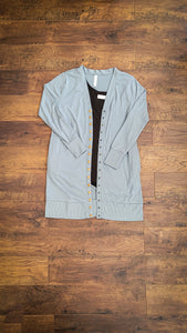 Blue/grey snap front cardigan