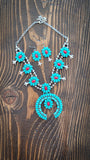 Turquoise squash blossom necklace