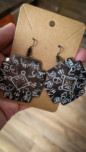 Coppertone Square Cross Earrings