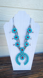 Turquoise squash blossom necklace