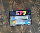 Clear bags with Letter patches