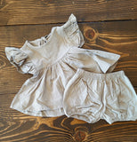 Sage green Ruffle Dress with Bloomers