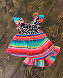 Leopard and serape girls outfit