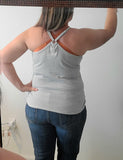 Gray Stripped Racerback Tank