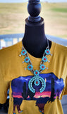 Turquoise squash blossom necklace