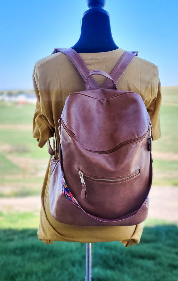 Vegan Leather backpack purse
