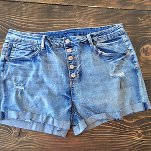 Cuffed Button Fly Shorts